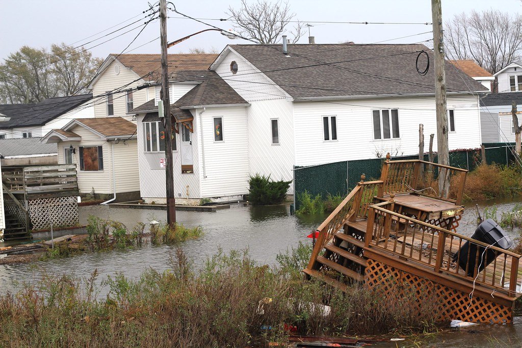 Water damage restoration crew at work